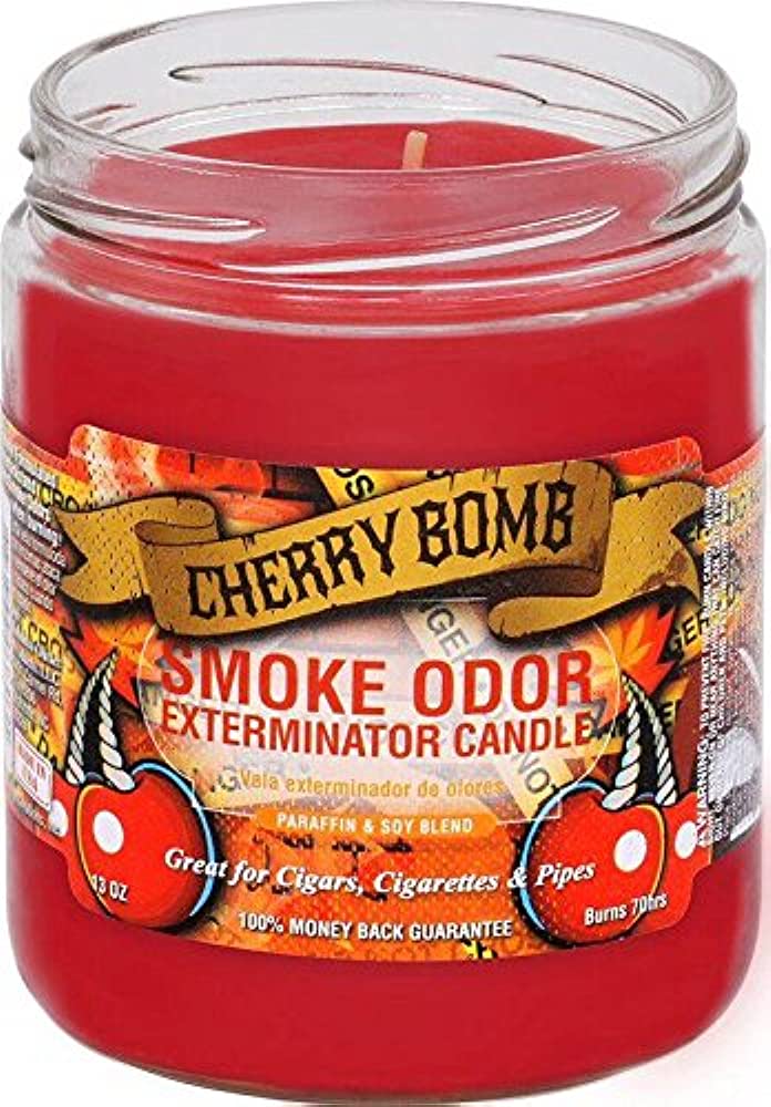 SmokeOdorExterminator13ozJarCandle_CherryBomb