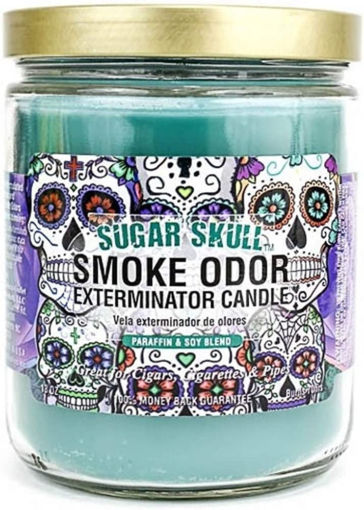 SmokeOdorExterminator13ozJarCandle_SugarSkullSetof2Candles.1-1