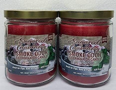 SmokeOdorExterminator13ozJarCandle_SugaredCranberry_Setof2Candles.