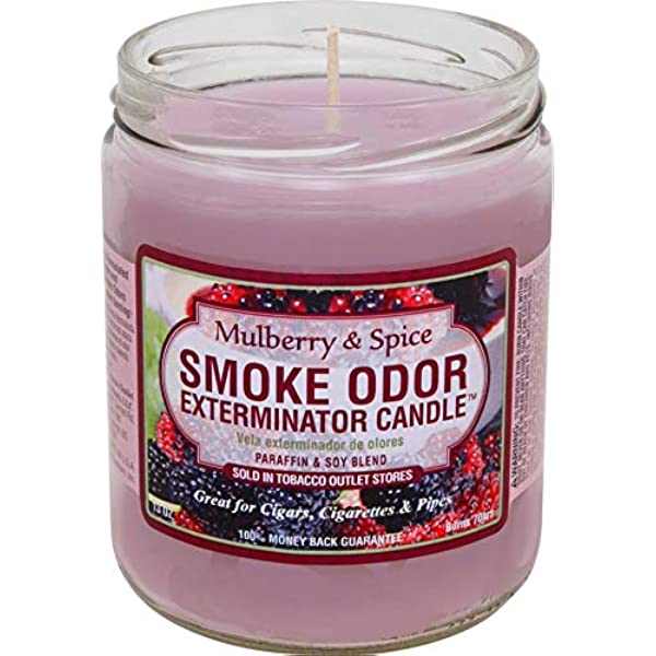 SmokeOdorExterminator13ozJarCandlesMulberrySpice_3_SetofThreeCandles.