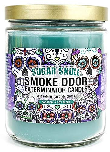 SmokeOdorExterminator13ozJarCandlesSugarSkull_Assortment_2_IncludesSugarSkullandVanillaGlitz.