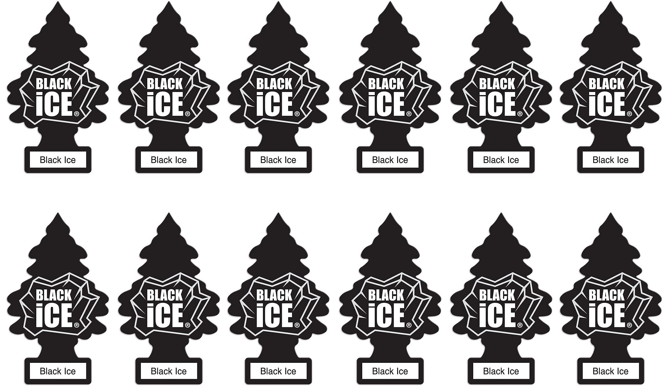 LITTLETREESCarAirFreshenerHangingPaperTreeforHomeorCarBlackIce12Pack1