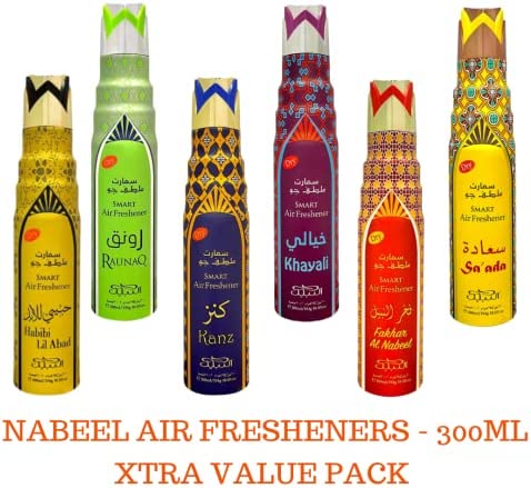 NABEELAirFresheners300M10ozSouqCollectionLemonOrangeJasmineRosePatchouliSandalwoodVanillaWhiteMuskFloralOrientalXtraValuePack3Pack2