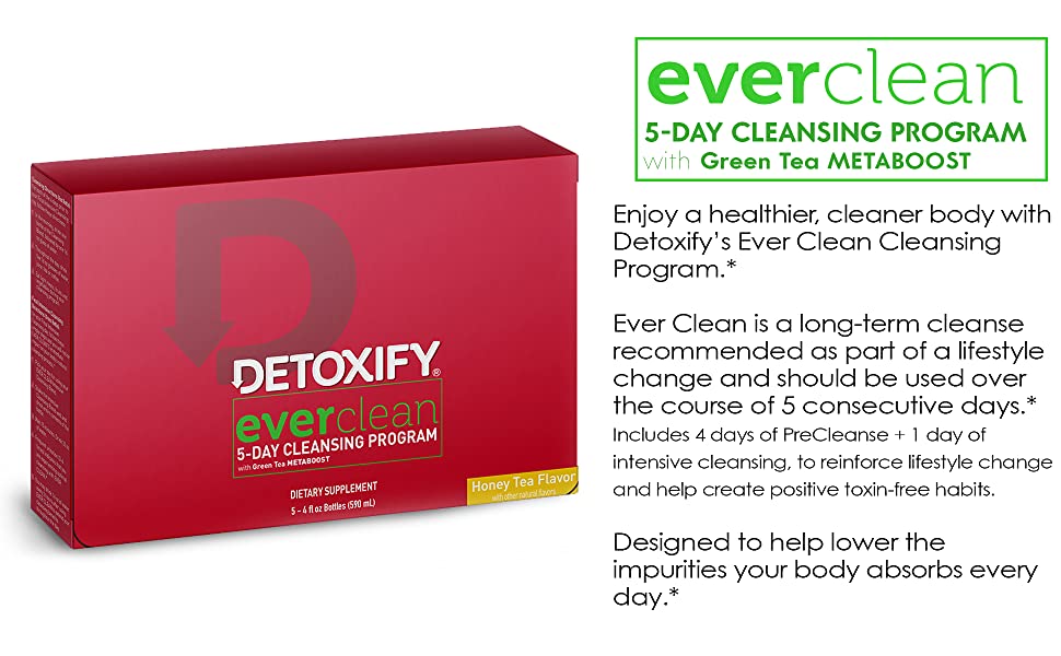 DetoxifyEverCleanCleansingProgramHoneyTeaFlavor5x4ozbottlesProfessionallyFormulated5DayLongerTermCleansingSolutionEnhancedWithGreenTeaVitaminsMinerals2