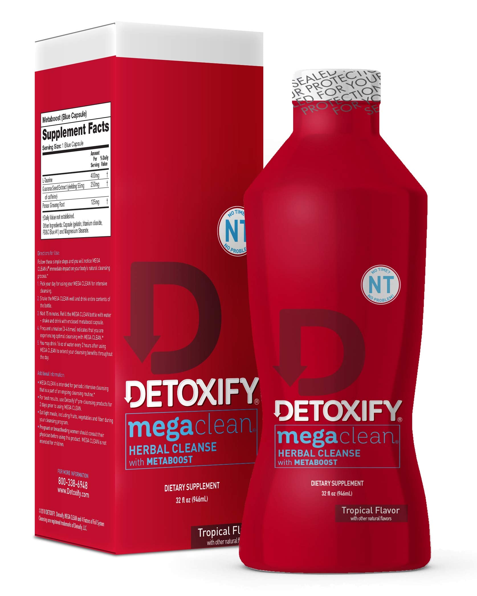 Detoxify_MegaCleanNTHerbalCleanse_Tropical_32oz_ProfessionallyFormulatedHerbalDetoxDrink_EnhancedwithMetaBoostEliminatingNeedforPreCleanse_PlusSticker1