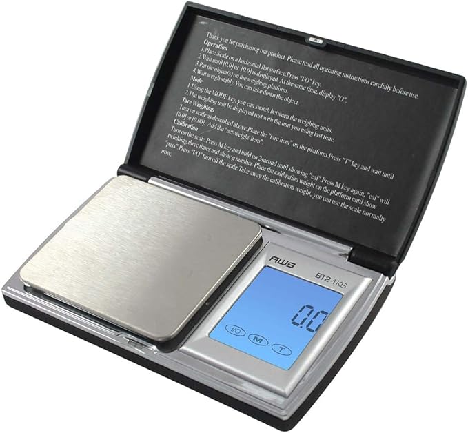 AMERICANWEIGHSCALESBT2SeriesDigitalPocketWeightScale1kgx0.1g_SmallKitchenScale_AMW-BT2-1KG