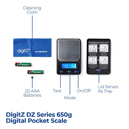 AMERICANWEIGHSCALESDigitZDZSeriesSmallDigitalScalesHerb_Food_JewelryandKitchenScale_PortableTravelFoodScale_BatteryIncluded_650gx0.1g1