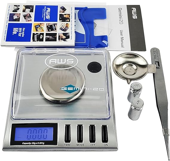 AMERICANWEIGHSCALESGemini20-PortablePrecisionDigitalMilligramScale20gx0.001g_Silver_1