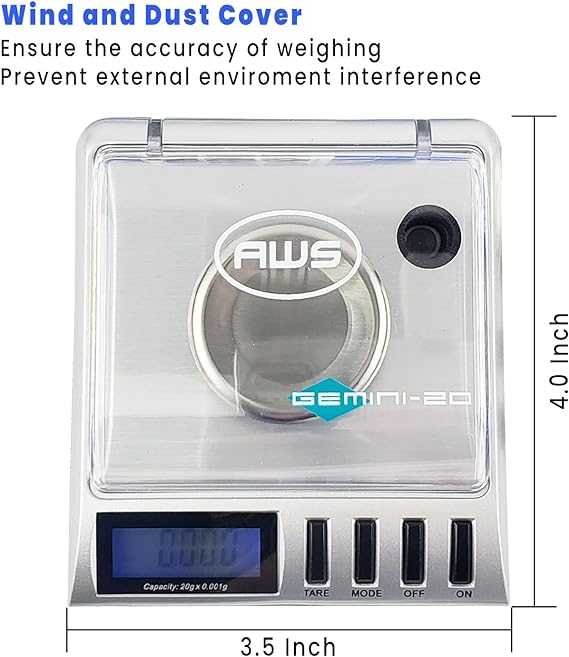 AMERICANWEIGHSCALESGemini20-PortablePrecisionDigitalMilligramScale20gx0.001g_Silver_3