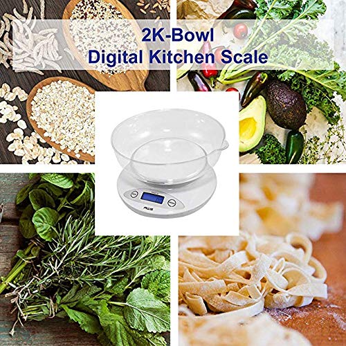 AMERICANWEIGHSCALESPrecisionDigitalKitchenFoodWeightScalewithRemovableBowlWHITE5