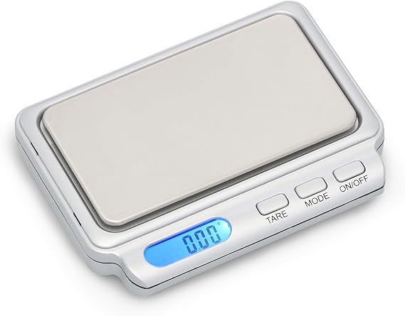 AMERICANWEIGHSCALESSCardSeriesHighPrecisionLCDMiniPocketWeightScale-100X0.01G_Silver