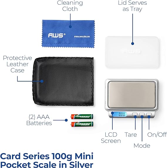AMERICANWEIGHSCALESSCardSeriesHighPrecisionLCDMiniPocketWeightScale-100X0.01G_Silver_1
