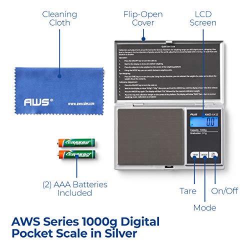 AMERICANWEIGHSCALESSeriesDigitalPocketWeightScale1kgx0.1g_Silver_AWS-1KG-SIL1
