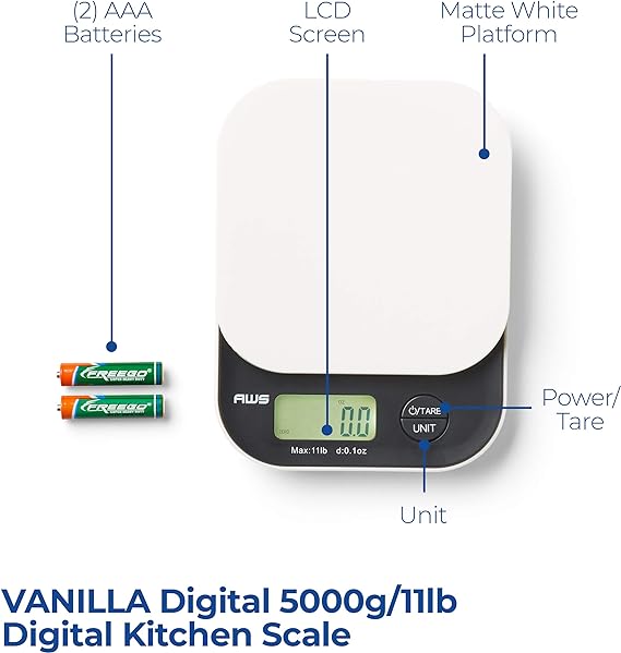 AMERICANWEIGHSCALESVanillaSeriesDigitalKitchenScalewithLCDDisplay1