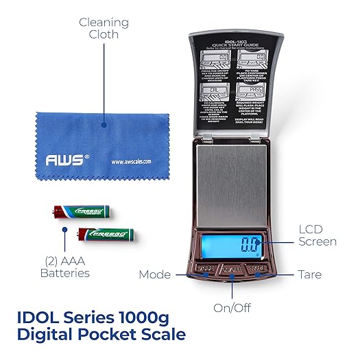 AmericanWeighScales-DigitalPocketScale-StainlessSteelPlatform_1000x0.1g-IDOL-1KG1