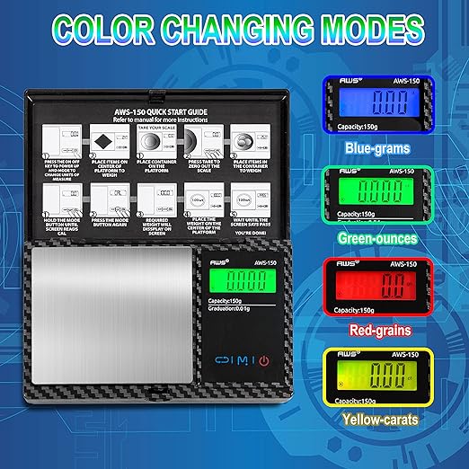 AmericanWeighScalesAWSSeries150gramCarbonfiberDigitalPocketScale150GX0.01G_Blue_4