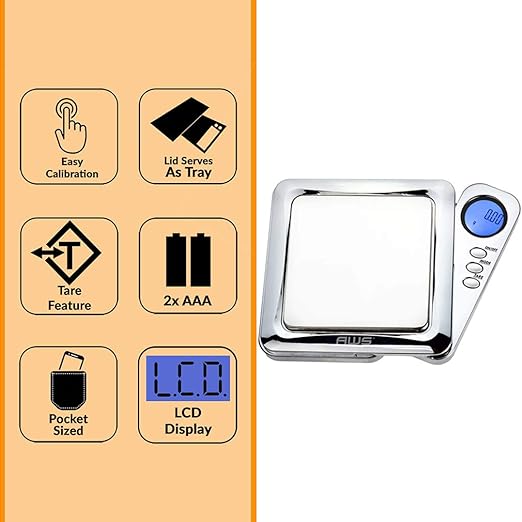 AmericanWeighScalesBladeSeriesDigitalPrecisionPocketWeightScalewithSiliconeMat_Chrome_100gx0.01g_BL-100-CH-SE_2