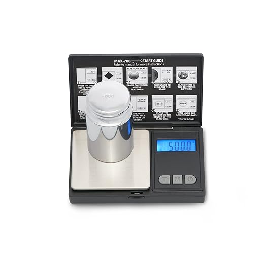 AmericanweighScale-MAXSeries-CompactPortablePocketScaleGramScaleSmallFoodJewelryScale-700Gx0.1G-BlackStainlessSteel6