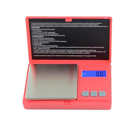 AmericanweighScale-MAXSeries-CompactPortablePocketScaleGramScaleSmallFoodJewelryScale-700Gx0.1G-Red-StainlessSteel